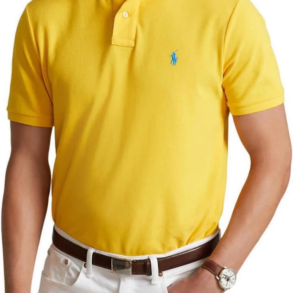 Ralph Lauren Men's Yellow Polo Shirt size XXL TTG Classic Fit 100% Cotton